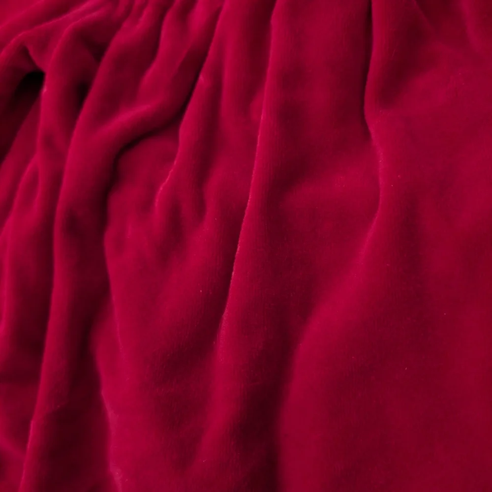 $ Ralph Lauren Red Velour Collared Dress‎